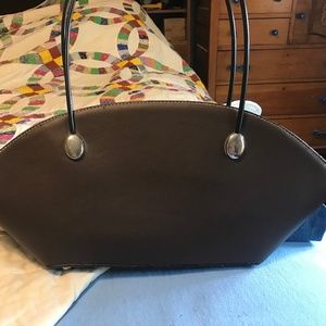 Brown 1/2 moon circle purse
